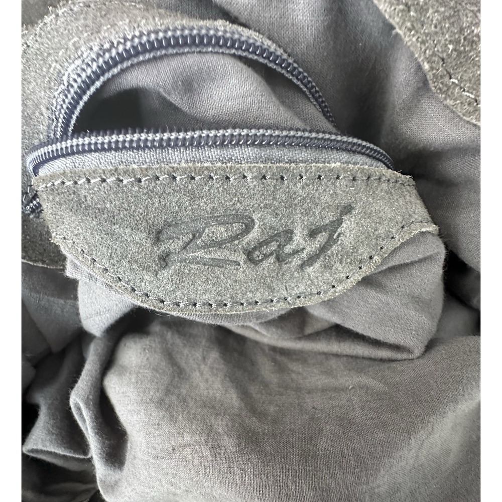 Gray Suede Fringe Hobo Bag Boho Western Studded Large Crossbody Raj - Picture 4 of 7